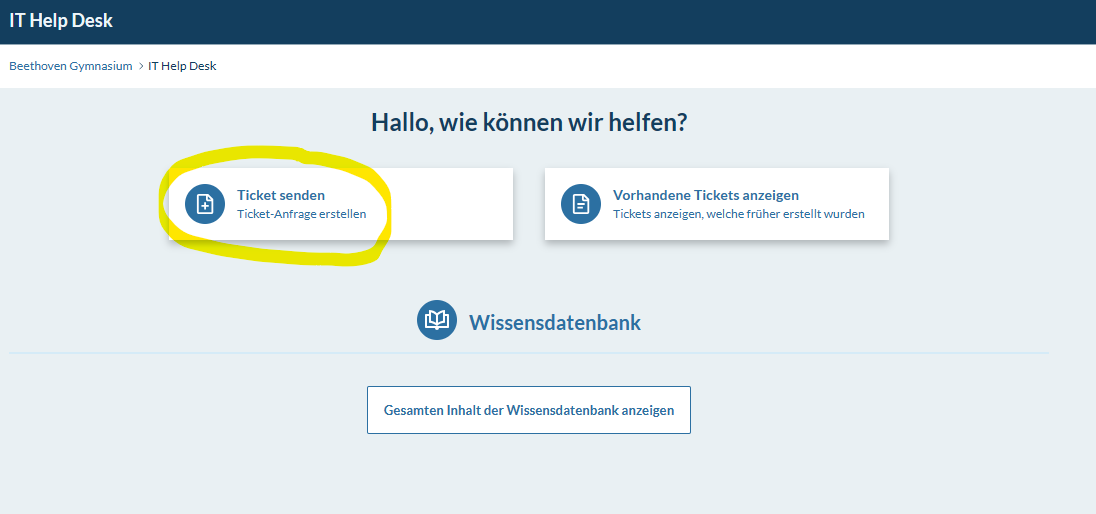 Ticket erstellen
